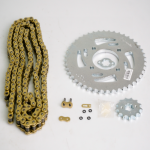 KIT ARRASTRE APACHE 160 4 VALVULAS PLATA PLANO 4 HUECOS 428 - 138 45-13 DORADA C - Imagen 2