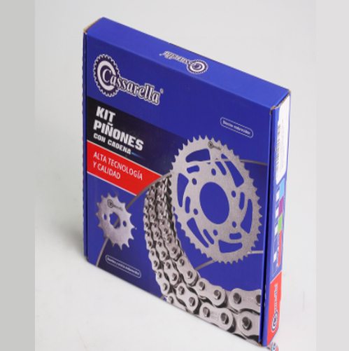 00163 KIT ARRASTRE APACHE 160 4 VALVULAS PLATA PLANO 4 HUECOS 428 - 138 45-13 DORADA C - Imagen 1