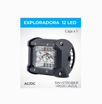 EXPLORADORA LED FEDERAL 2V-80V AC/DC 18W 0.51A 1800 LM SW+STROBER R./AZ