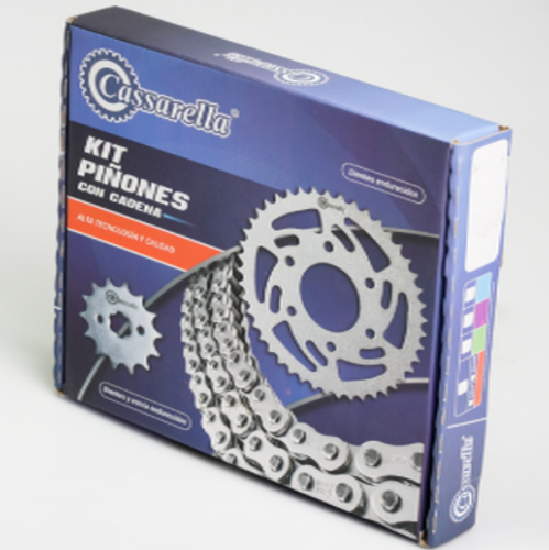 01336 KIT DE ARRASTRE XR 190 E 6 HUECOS (PT48C-PD17C-428--132-C) DORADA CASSARELLA - Imagen 1