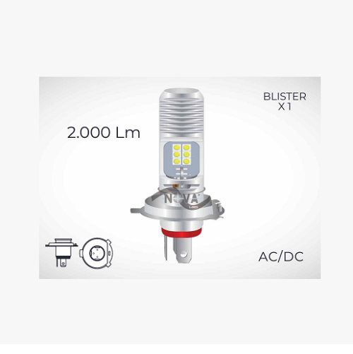 02809 BOMBILLO LED TRICETA COB H4 P43T 8W/12W 2000 LM AC/DC 0.6 TIPO OSRAM - Imagen 1