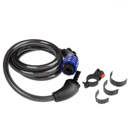 CANDADO DE CABLE ESPIRAL DE CLAVE 10X1500MM ACERO GW