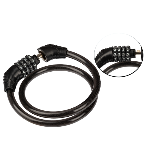 03370 CANDADO DE CABLE ESPIRAL DE CLAVE 10X650MM XT448B ACERO NEGR - Imagen 1