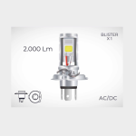 BOMBILLO LED COB H4 P43T 6W/12W 1800 LM AC/DC 0.6 A