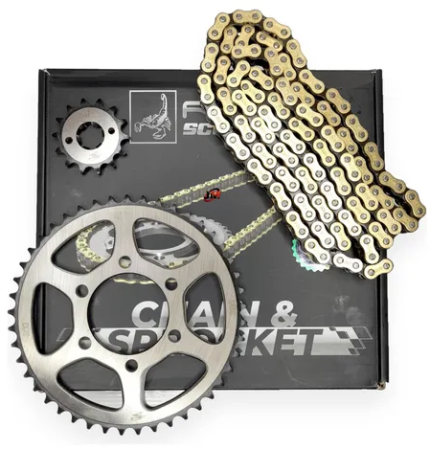 KIT ARRASTRE 14X45 6H (428H-132 DORADA) XTZ 150 REVO SCORPION_KITX3