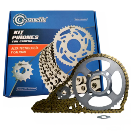 KIT  DE ARRASTRE GN 125 4 HUECOS (PT42C-PD14C-428-H-124-C) DORADA CASSARELLA