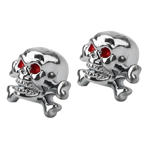 050035 TAPA VALVULA CALAVERA CROMADA JUEGO - Imagen 1