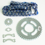KIT ARRASTRE CAJA CADENA YBR 125 NIQUELADA 4 HUECOS PT 43C PD14C 428 - 120 CASS - Imagen 2