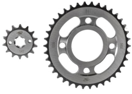 KIT SPROCKET 14X38 AK 125 SPORT CG125 AKT 125 TT