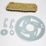 KIT DE ARRASTRE XTZ 125 FUERZ 4 HUECOS CADENA DORADA 428H-132 CASSARELLA - Imagen 2