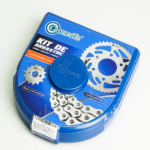 KIT DE ARRASTRE XTZ 125 4 HUECOS (PT50C-PD14C-428-H-124-C) NIQUELADA CASSARELLA