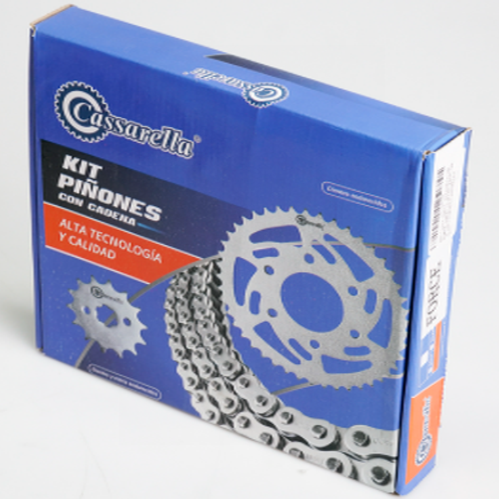 07074 KIT DE ARRASTRE PULSAR 180 UG FUERZA 4 HUECOS CADENA DORADA 520H-110 CASSARELLA - Imagen 1