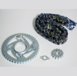 KIT DE ARRASTRE ECO 100 DELUXE 4 HUECOS CADENA DORADA 428H-124 CASSARELLA - Imagen 2