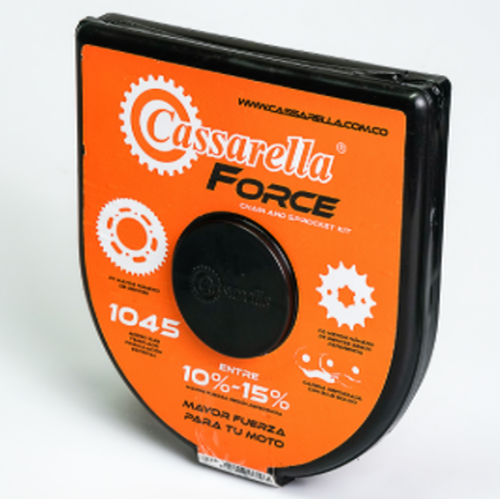 07085 KIT DE ARRASTRE BOXER 100 PLATINO FORCE 4 HUECOS PT47C PD12C 428 H 132 C NIQUELA - Imagen 1