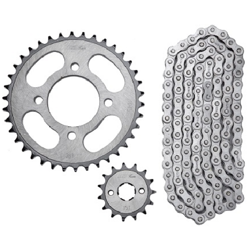 07972 KIT SPROCKET AKT 125 EVO 428H*124/38T/15T/ GX MOTOR - Imagen 1