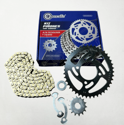 08681 KIT CAJA CADENA - GN 125 4 HUECOS (PT42C-PD14C-428- -124-C) NIQUELADA CASSARELLA - Imagen 1