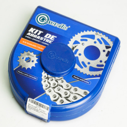09115 KIT  DE ARRASTRE AKT TT 125 4 HUECOS PT46C-PD17C-428-H-124-C) DORADA CASSARELLA - Imagen 1
