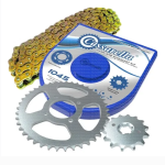 KIT  DE ARRASTRE AKT NKD 125 4 HUECOS PT40 PD 14C 428 - 120 C DORADA CASSARE