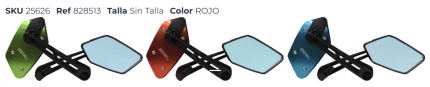 ESPEJOS MOTO TIPO MOTORACER COLORES EVERESTT