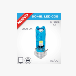 BOMBILLO LED UNA PATA AZUL COB P15D-25-1 8W/9W 12V AC/DC LUZ DIA