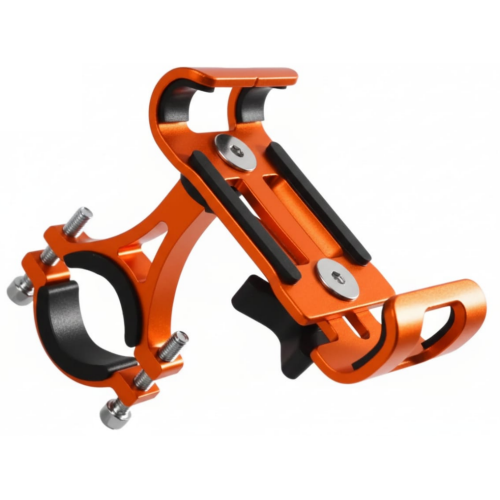 106374 SOPORTE PORTA CELULAR UNIVERSAL EN ALUMINIO NARANJA - Imagen 1
