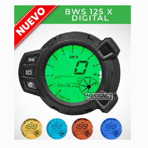 10896 VELOCIMETRO BWS 125 X DIGITAL 7 COLORES - Imagen 1