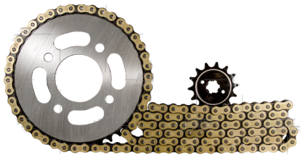 KIT ARRASTRE 14X42 (428HX132 DORADA).DISCOVER 125 ST-150ST-PLSR 135LS-125NS/REVO
