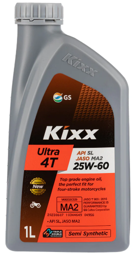 ACEITE KIXX MOTO 4T 25W60 APII SL Y JASO MA2 SEMISINTETICO*LT