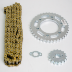 KIT DE ARRASTRE FZ 160 SPEED 6 HUECOS (PT38CPD16C-428-H-132-C) DORADA CASSARELLA - Imagen 2