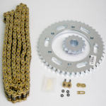 KIT DE ARRASTRE FZ 250 ORRINADA 6 HUECOS (PT46C-PD15C-428-H-136-C) DORADA O'RING - Imagen 2