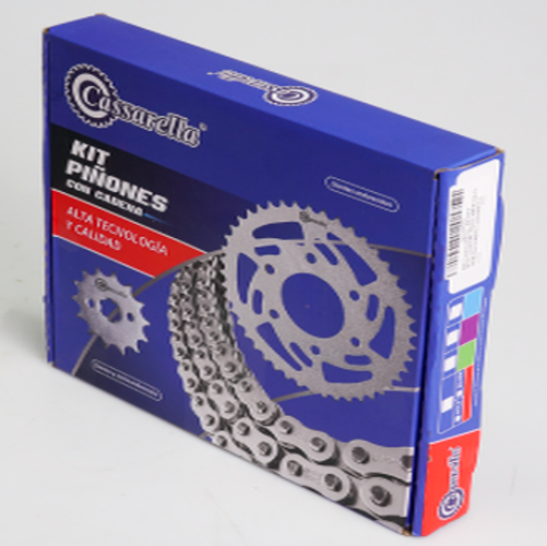 11350 KIT DE ARRASTRE FZ 250 ORRINADA 6 HUECOS (PT46C-PD15C-428-H-136-C) DORADA O'RING - Imagen 1