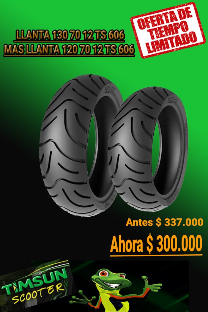 COMBO DE LLANTAS 130 70 12 Y 120 70 12 TIMSUN - Imagen 1