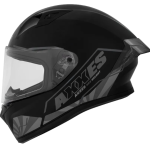 CASCO AXXES  INTEGRADO BUSHI NEGRO GRIS MATE TALLA L