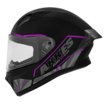 CASCO AXXES  INTEGRADO BUSHI NEGRO MOR BRILLO TALLA M