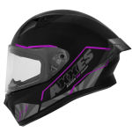 CASCO AXXES  INTEGRADO BUSHI NEGRO MOR BRILLO TALLA M