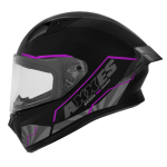 CASCO AXXES  INTEGRADO BUSHI NEGRO MOR BRILLO TALLA L