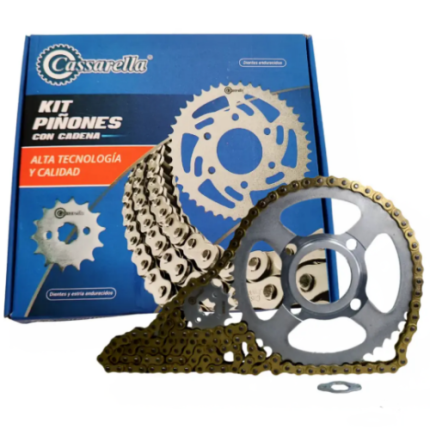 KIT  DE ARRASTRE DISCOVER MAX 125 4 HUECOS (PT45C-PD14C-428-H-132-C) DORADA CASA