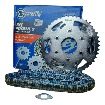 KIT CAJA CADENA PULSAR N 250 6 HUECOS (PT44C-PD15C-520-H-110-C) NIQUELADA CASSAA