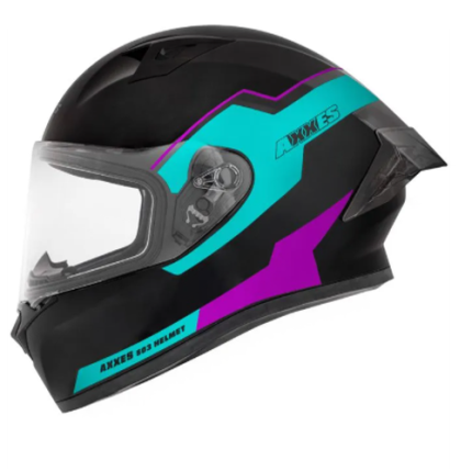 CASCO AXXES INTEGRAL BLOK NEGRO TURQ MATE XL