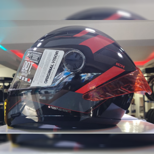 13939 CASCO INTEGRAL ICH 501_SP RUUBIR NEGRO ROJO TALLA XL - Imagen 1