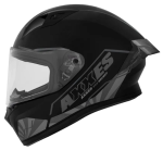 CASCO AXXES  INTEGRADO BUSHI NEGRO GRIS MATE TALLA L