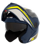 CASCO AXXES ABATIBLE TROCK AZUL VERDE MATE TALLA L