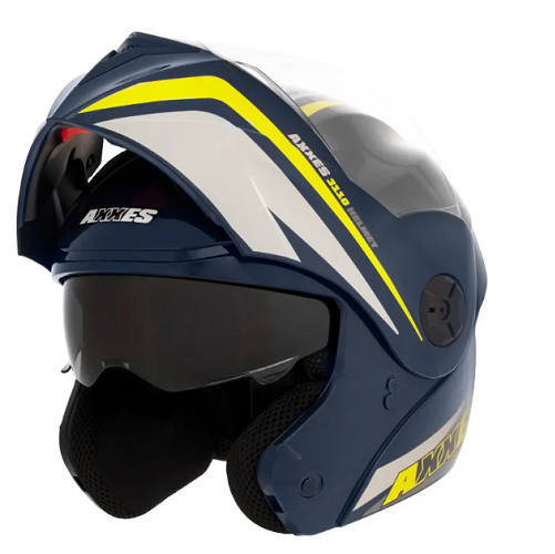 13321 CASCO AXXES ABATIBLE TROCK AZUL VERDE MATE TALLA L - Imagen 1