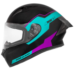 CASCO AXXES INTEGRADO BLOK NEGRO TURQ BRILLO TALLA M