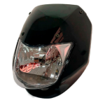 COMBO FAROLA + CARENAJE C/VISOR BOXER-100 CT TODO NEGRO