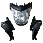 COMBO FAROLA + CARENAJE C/VISOR CB-150 INVICTA M.V. NEGRO (2012/2013)