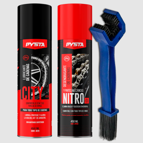 15194 KIT PYSTA LUBRICANTE DE CADENA Y DESENGRASANTE OBSEQUIO CEPILLO - Imagen 1