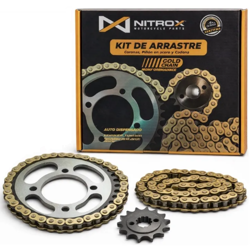 16213 KIT DE ARRASTRE AKT NKD SL 428-120-15T DORADO - Imagen 1